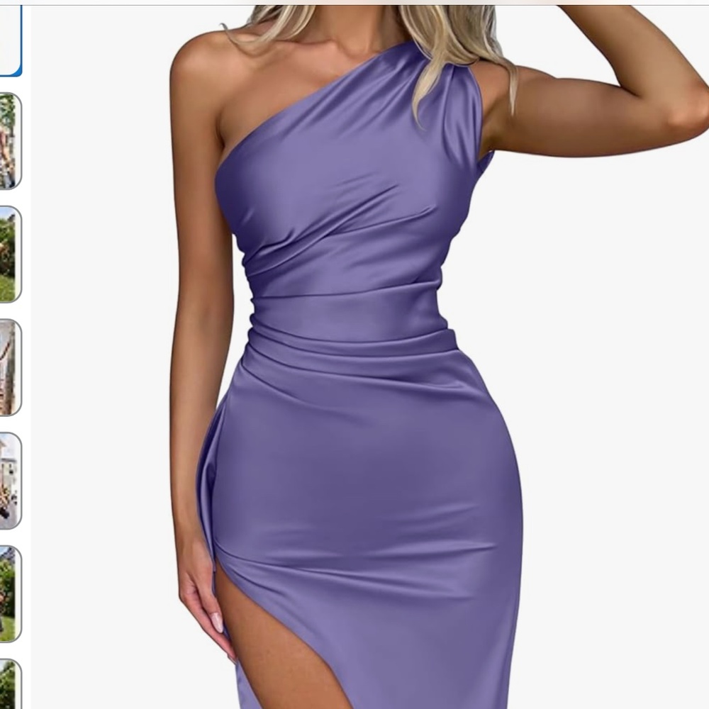 One shoulder backless dress
